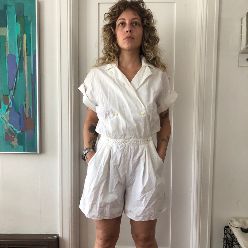 Vintage white romper / jumpsuit
